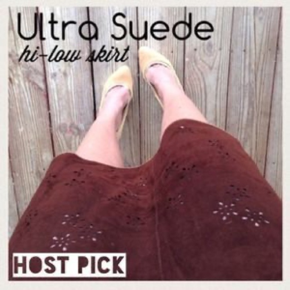 Anthropologie Suede Hi Low Skirt The Wrights